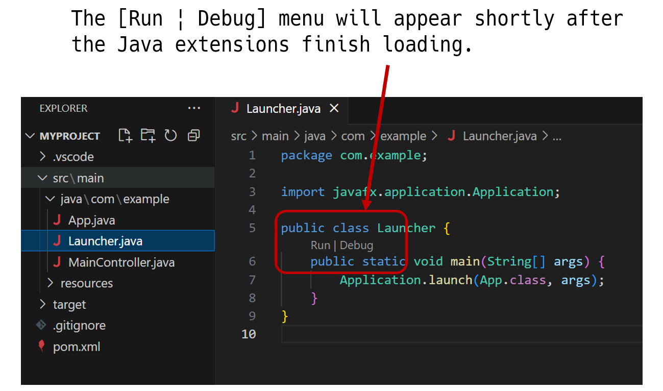 Runが表示されるまでちょっと待ってからクリック